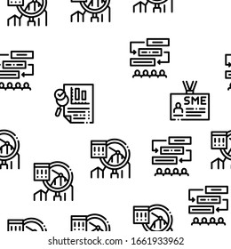 Sme Business Company Seamless Pattern Vector Thin Line. Illustrations