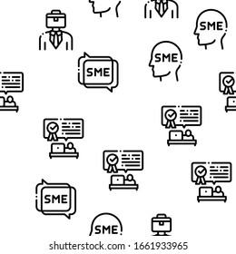 Sme Business Company Seamless Pattern Vector Thin Line. Illustrations