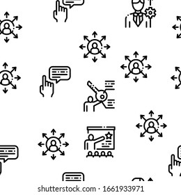 Sme Business Company Seamless Pattern Vector Thin Line. Illustrations