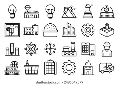 SME concept icon set. small and medium sized enterprises. editable stroke outline icons set. vector illustration.
