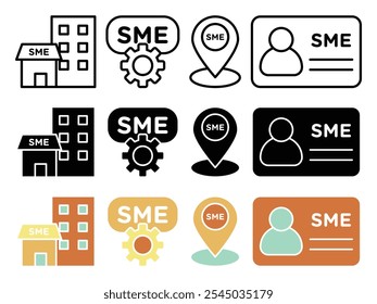 SME icon collection on white background