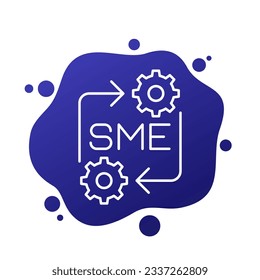 SME icon with gears, line vector design