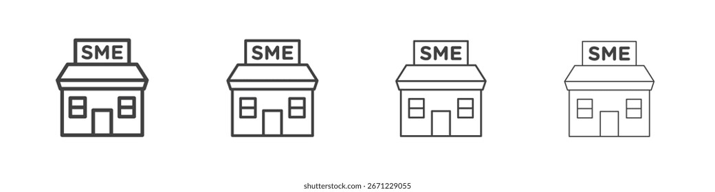 Ícone SME. Ícone de linha fina para design e desenvolvimento de sites, desenvolvimento de aplicativos.