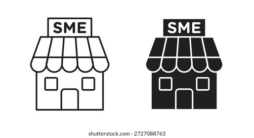 Conjunto de iconos de PYME. Ilustración vectorial de línea simple