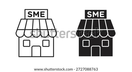 SME icons set. Simple line vector illustration