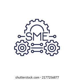 SME line icon, small and medium enterprise vector