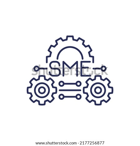 SME line icon, small and medium enterprise vector