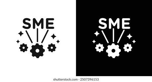 SME small and medium enterprise icon Flat vector set outline
