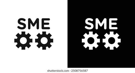 SME small and medium enterprise icon Flat fill set collection
