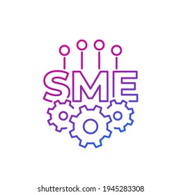 SME, small and medium enterprise, line icon on white