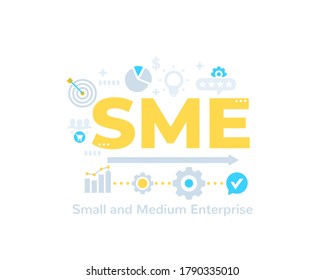 SME, small and medium enterprise, vector art