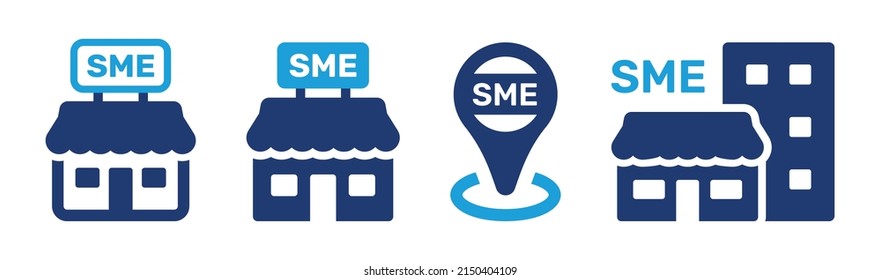 SME - Small and medium-sized enterprises icon vector illustration.