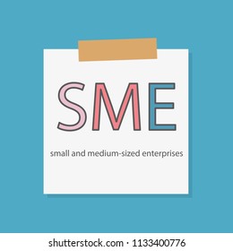 SME (Small And Medium-sized Enterprises) written in a notebook paper- vector illustration
