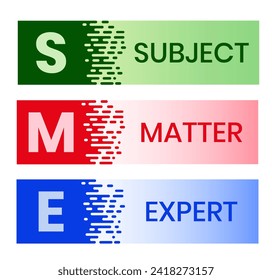 SME - Subject matter expert acronym stock illustration Infographic, Business, Icons