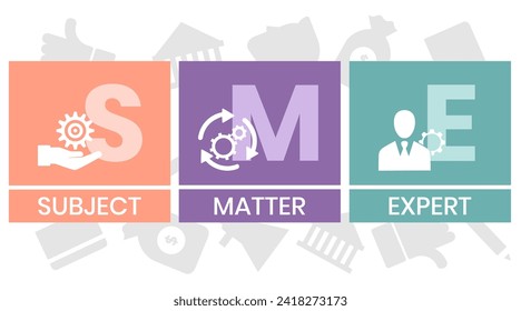 SME - Subject matter expert acronym stock illustration Infographic, Business, Icons