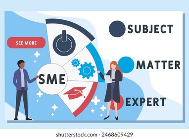 SME - Subject Matter Expert  acronym. business concept background. vector illustration concept with keywords and icons. lettering illustration with icons for web banner, flyer