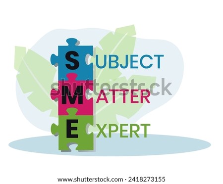 SME - Subject matter expert acronym stock illustration Infographic, Business, Icons