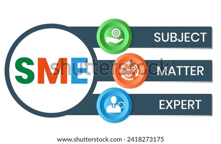 SME - Subject matter expert acronym stock illustration Infographic, Business, Icons