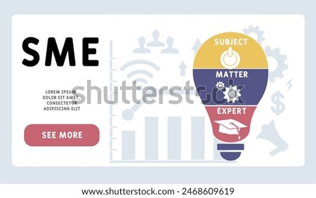 SME - Subject Matter Expert  acronym. business concept background. vector illustration concept with keywords and icons. lettering illustration with icons for web banner, flyer
