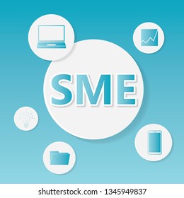 SME (Subject-Matter Expert or Small And Medium-sized Enterprises) business concept- vector illustration