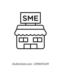 SME vector icon. SME small and medium-sized enterprises in black and white color.