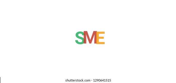 SME word concept. Colorful "SME" on white background. Use for cover, banner, blog.