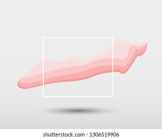 Smear art brushes with frame and shadow Vector illustration