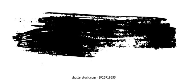 Smear of black paint on a white background