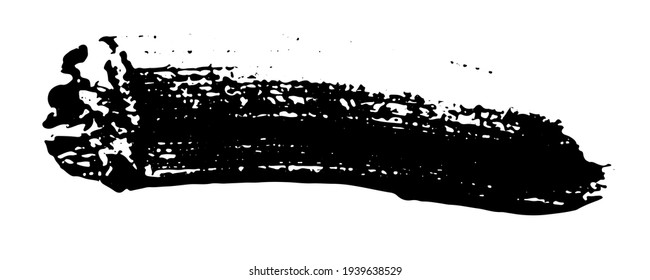 Smear of black paint on a white background