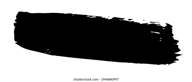 Smear of black paint on a white background