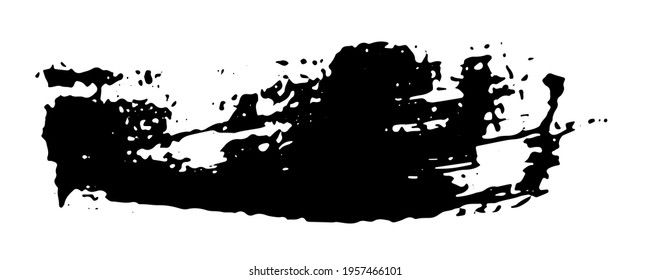 Smear of black paint on a white background