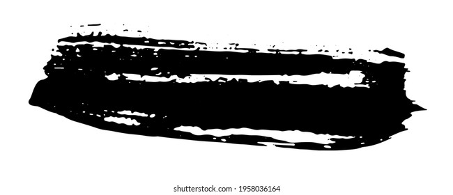 Smear of black paint on a white background