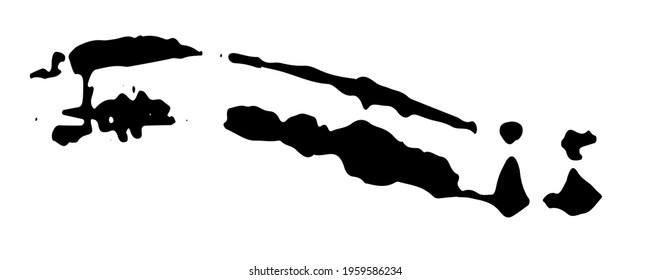 Smear of black paint on a white background