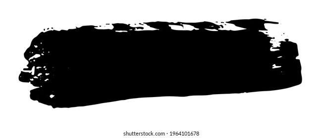 Smear of black paint on a white background