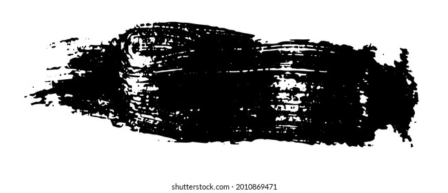 Smear of black paint on a white background