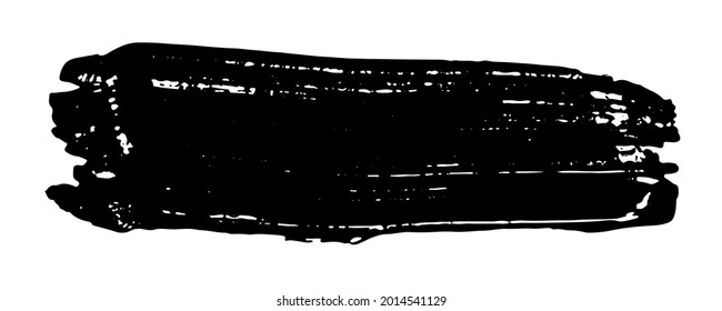 Smear of black paint on a white background
