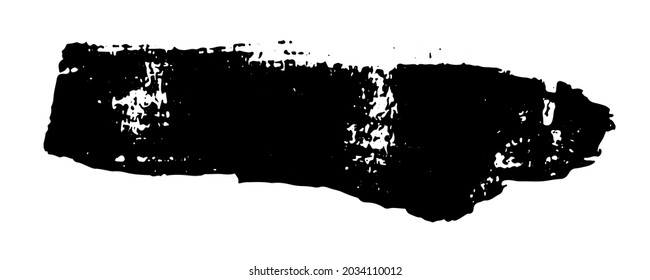 Smear of black paint on a white background