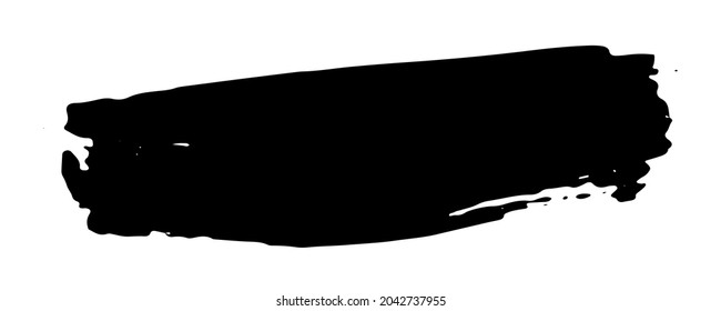 Smear of black paint on a white background