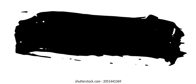 Smear of black paint on a white background