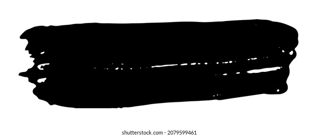 Smear of black paint on a white background