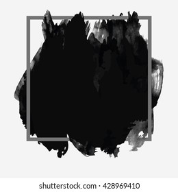 Smear black watercolor. Ideal abstract poster for your text, images, photos, postcards or design. Vector eps10.
