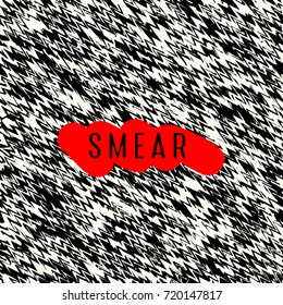 Smear Brush Seamless Pattern. Monochrome Paintbrush Wavy Strokes Texture.