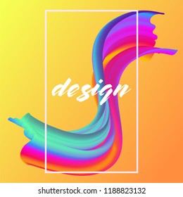 smear of color paint vector 3D illustration, banner