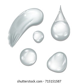 Smear the cream gel on a white background. Vector illustration cosmetic products.