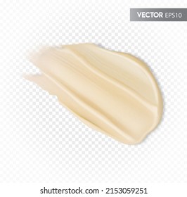 A Smear Of Cream, Mayonnaise, Sauce. Vector Illustration On A Transparent Background.