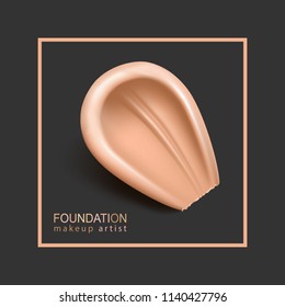 Stift für Gesicht. Smear Make-up Creme Tropfen, Vektorgrafik.
