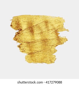 Smear gold paint. Vector golden spot. Golden brush. Abstract gold glittering textured art illustration. Abstract gold glittering textured art illustration.
