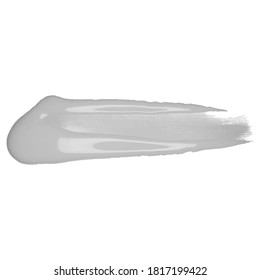 Palo de labios desprestigiado sobre fondo blanco. La belleza y los antecedentes cosméticos. Banner vectorial, etiqueta, etiqueta con pinza de pincel con fondo de mancha de aceite acrílico pintado a mano.