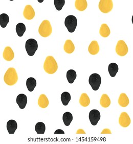 Smear paint black and yellow color Abstract Seamless pattern. Perfect for your design, textile, pattern fills, box, posters, cards, etc. Pattern under the mask. Vector.