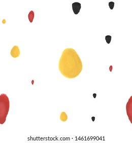 Smear paint black and yellow and red color Unusual seamless pattern. Perfect for your design, textile, pattern fills, box, posters, cards, etc. 